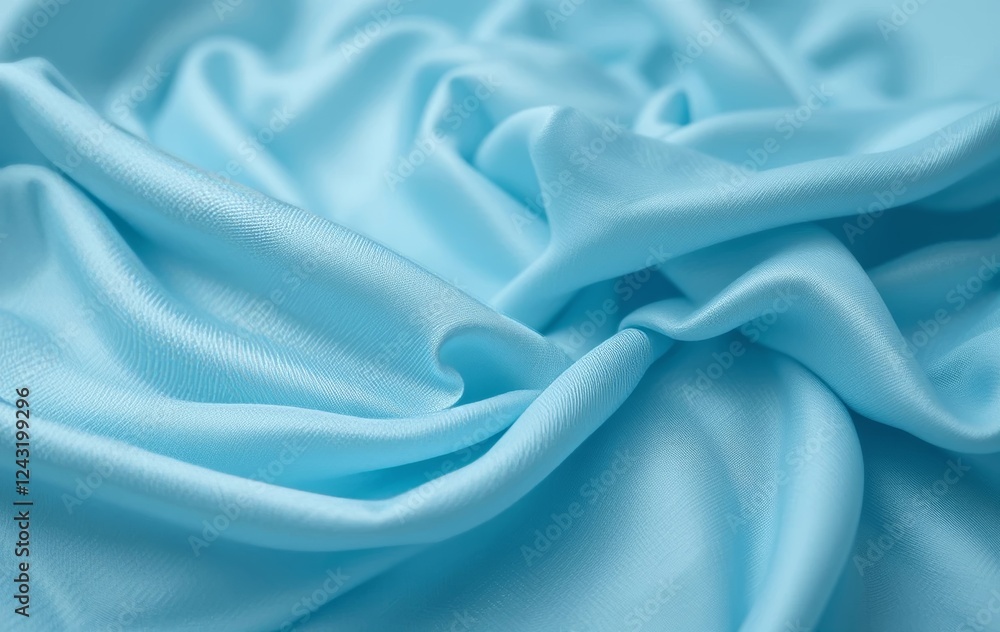 Obraz premium A close-up of soft blue silk fabric
