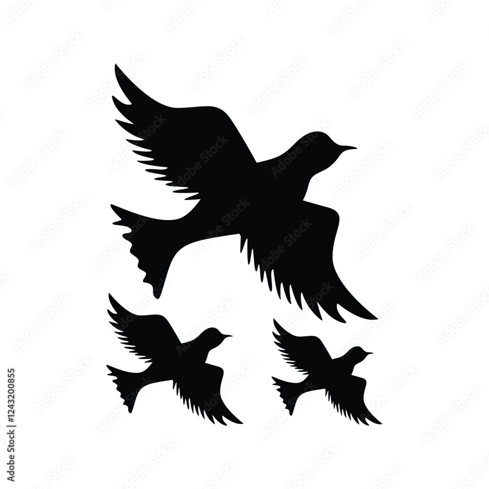 Obraz premium bird fly icon vector design silhouette template