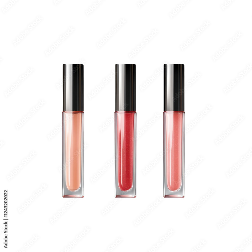 Obraz premium lip gloss tubes isolated on transparent background