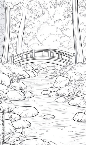 Wallpaper Mural Serene Woodland Bridge Over Tranquil Stream Scene Torontodigital.ca