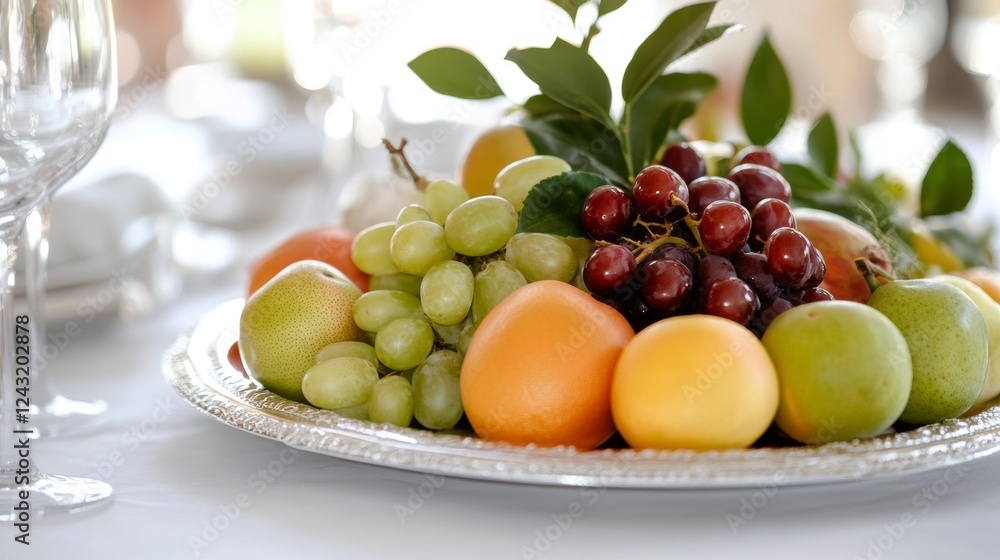 fruit plate in front of a white background fruit plate in front of a white background