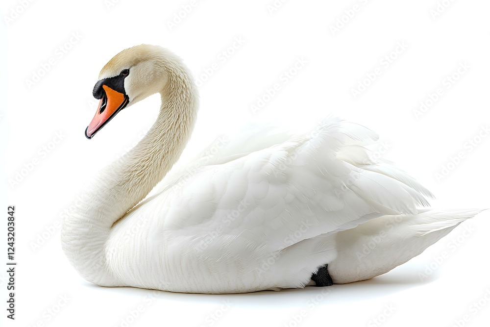 a swan isolated on white background a swan isolated on white background