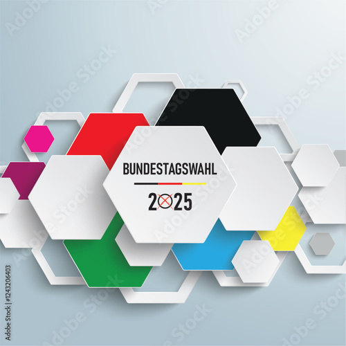 Abstrakte Infografik Bundestagswahl 2025 Ergebnisse