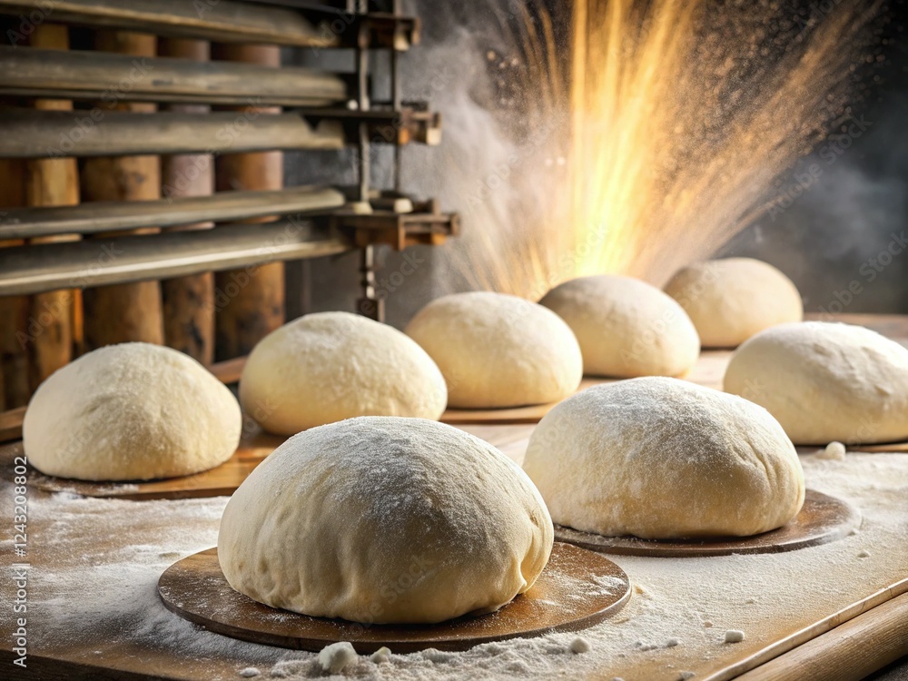 Delicious Dough Cooking Process: From Kneading to Golden Brown - Stock Photo Delicious Dough Cooking Process: From Kneading to Golden Brown - Stock Photo