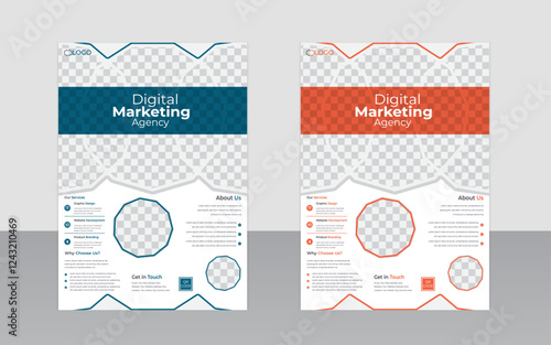 Digital marketing agency and corporate business and restaurant food flyer template design 