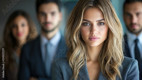 Wallpaper Mural Confident Businesswoman Leading Team in Modern Office Setting Torontodigital.ca