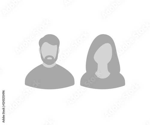 Silhouettes male and female. Profiles of abstract people. Unknown or anonymous person vector design and illustration.

