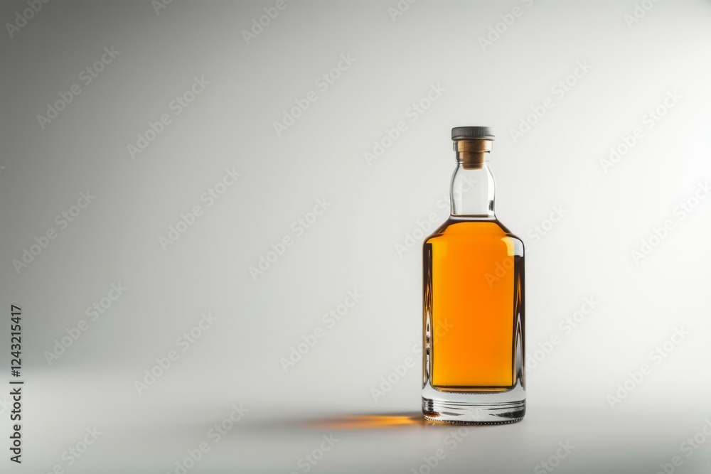 Whisky alcohol glass bottle on table with a white background. High definition photo Whisky alcohol glass bottle on table with a white background. High definition photo