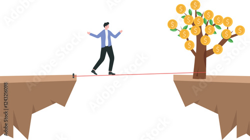 Financial instability, uncertainty or unstable investment market, risky situation or economic recession,

