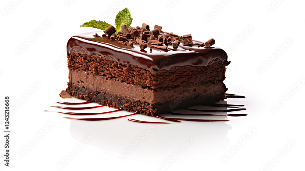 Decadent Chocolate Cake with Mint and Chocolate Shavings Decadent Chocolate Cake with Mint and Chocolate Shavings