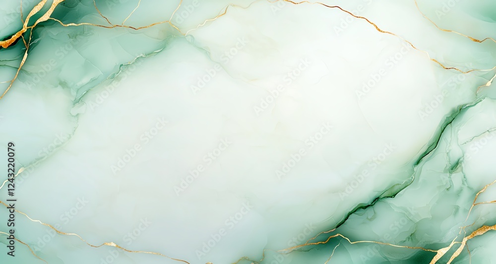 Fototapeta premium An elegant green marble texture with golden veins, perfect for backgrounds, wallpapers, or creative projects
