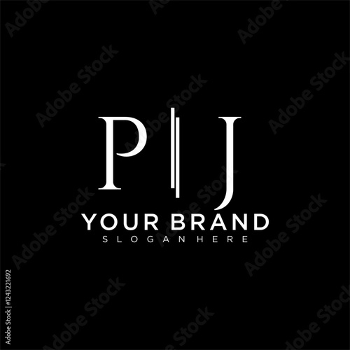 PJ letter monogram logo with bussines style dsign