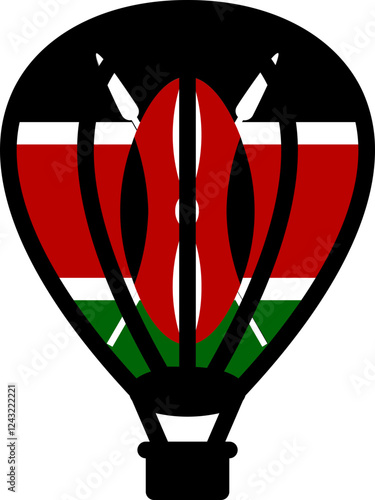 Kenya air ballon flag icon