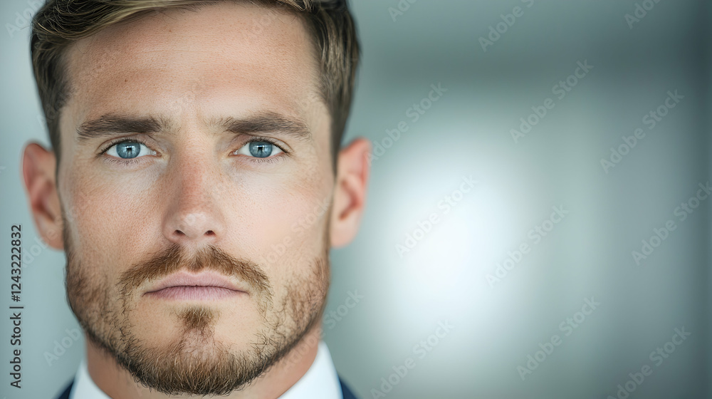 Obraz premium Serious businessman portrait, office background (5)