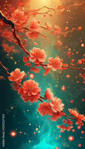 Pink Flowers in a Dreamy Setting