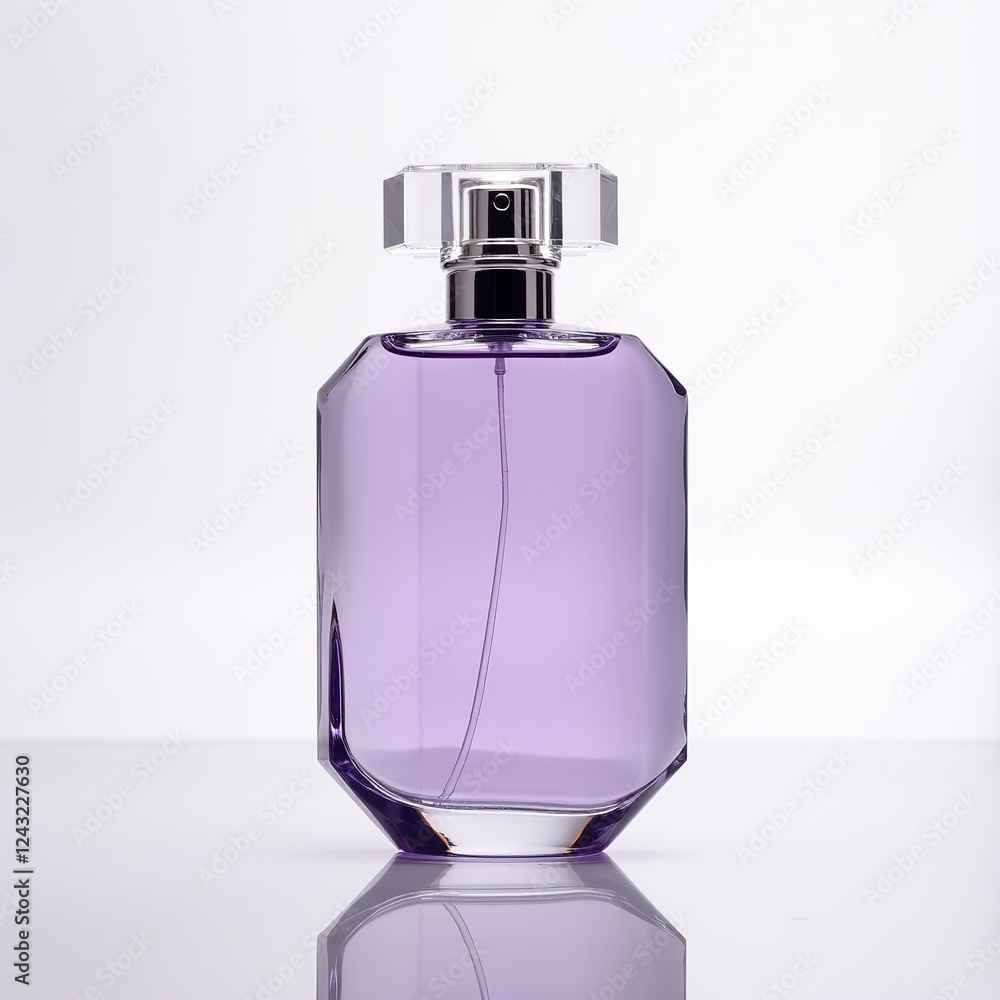 Sleek Purple Perfume Bottle, Metallic Spray Nozzle Sleek Purple Perfume Bottle, Metallic Spray Nozzle