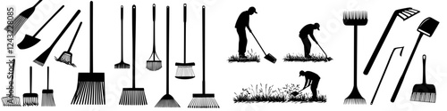 Garden tools in various styles showcasing equipment for cultivation and maintenance tasks