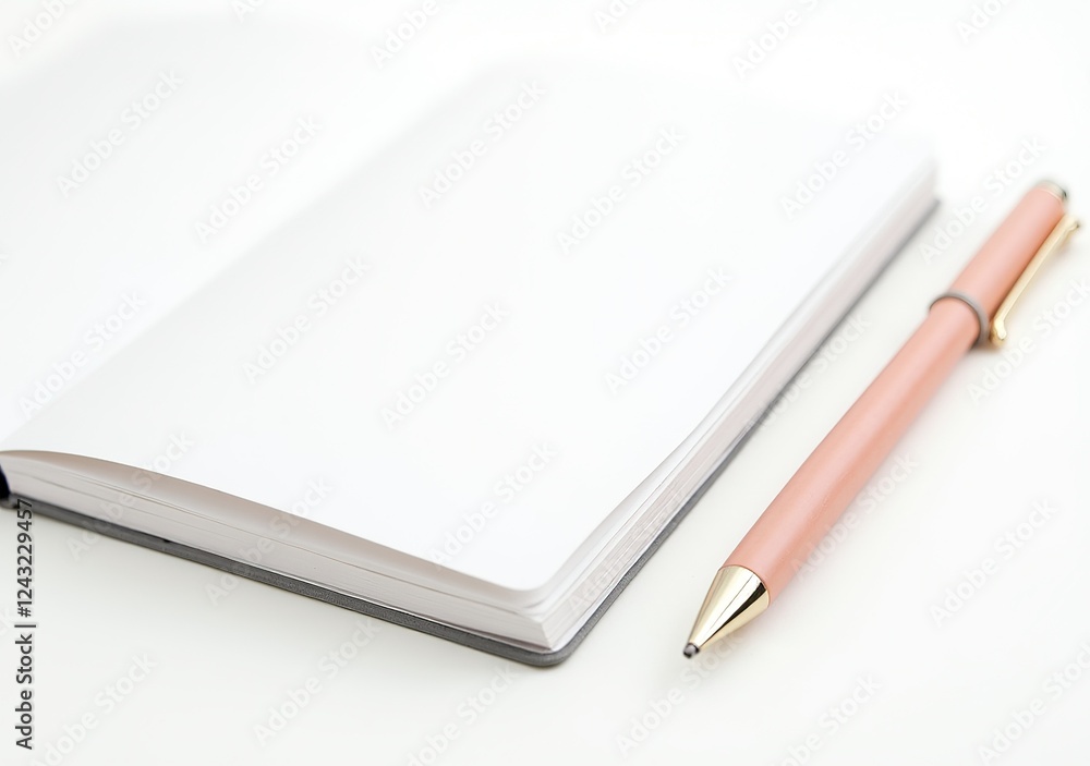 Notebook and Pen on White - High-Resolution Photo Notebook and Pen on White - High-Resolution Photo