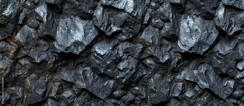 Detailed close-up of a rocky texture showcasing dark, uneven surfaces in natural light against a blurred background Detailed close-up of a rocky texture showcasing dark, uneven surfaces in natural light against a blurred background