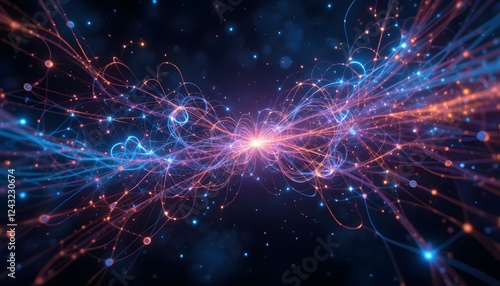 Vibrant Cosmic Light Trails in Dark Space Universe