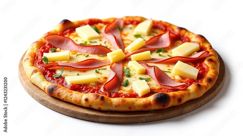 Hawaiian Pizza AI Photo - Delicious & Colorful Hawaiian Pizza AI Photo - Delicious & Colorful