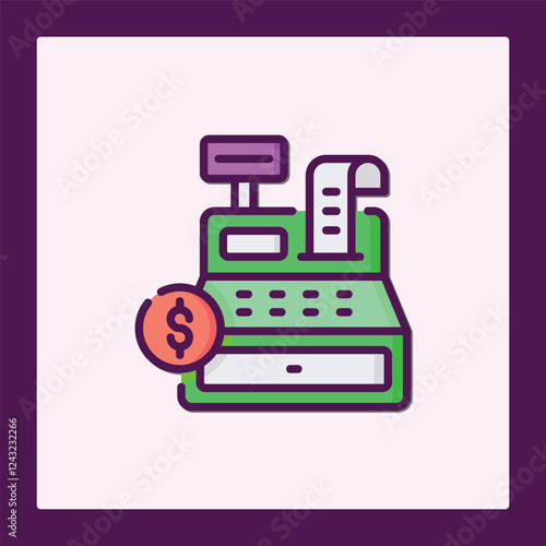 Free Download Modern Cash Register Icon: Financial Transaction Symbol - GFXLoad