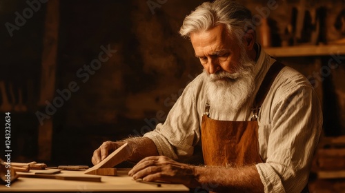 Wallpaper Mural Dedicated Craftsman Working on Wood in a Warm Workshop Environment Torontodigital.ca