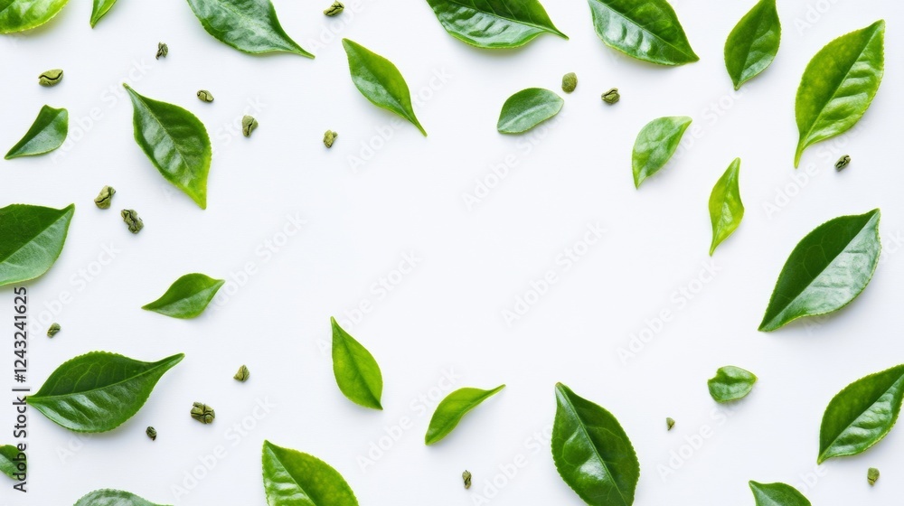 powder matcha green tea and with leaf isolated on white background powder matcha green tea and with leaf isolated on white background
