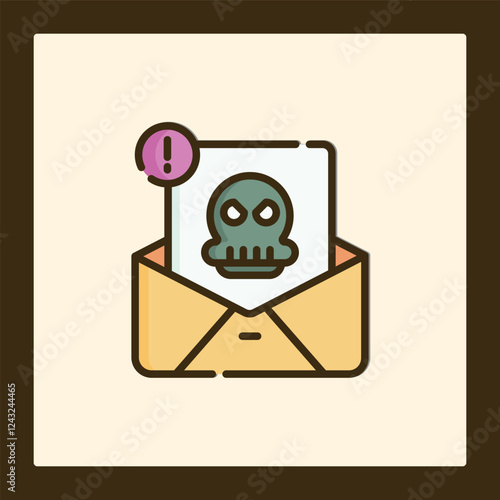 Threatening Email Icon: Blackmail and Extortion Digital Art