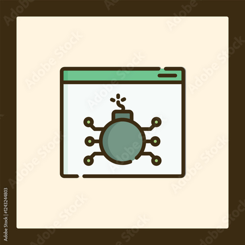 Cyber Bomb Threat: Digital Warfare Icon