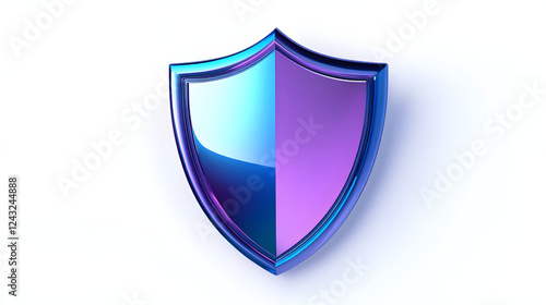 Free Download Shield depicting protection. shield 3d icon. Protection, defense and security concept symbol: blue and purple shield on isolated on white background - GFXLoad