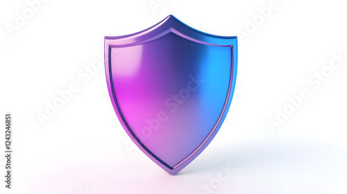 Free Download Shield depicting protection. shield 3d icon. Protection, defense and security concept symbol: blue and purple shield on isolated on white background - GFXLoad