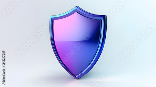 Free Download Shield depicting protection. shield 3d icon. Protection, defense and security concept symbol: blue and purple shield on isolated on white background - GFXLoad