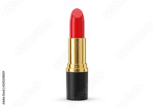 Red lipstick realistic 3D isolated on White transparent background