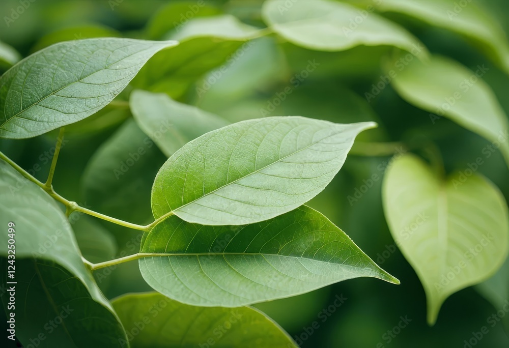 A close-up of green leaves with a blurred background A close-up of green leaves with a blurred background