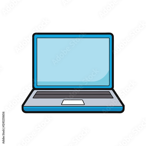 Blank screen laptop gadget icon on white background