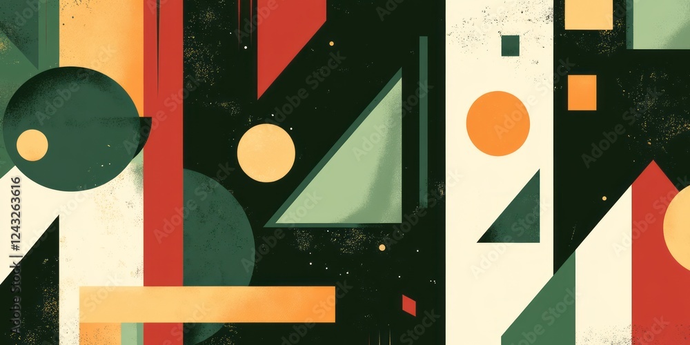 Obraz premium Abstract Geometric Shapes Composition in Earthy Tones