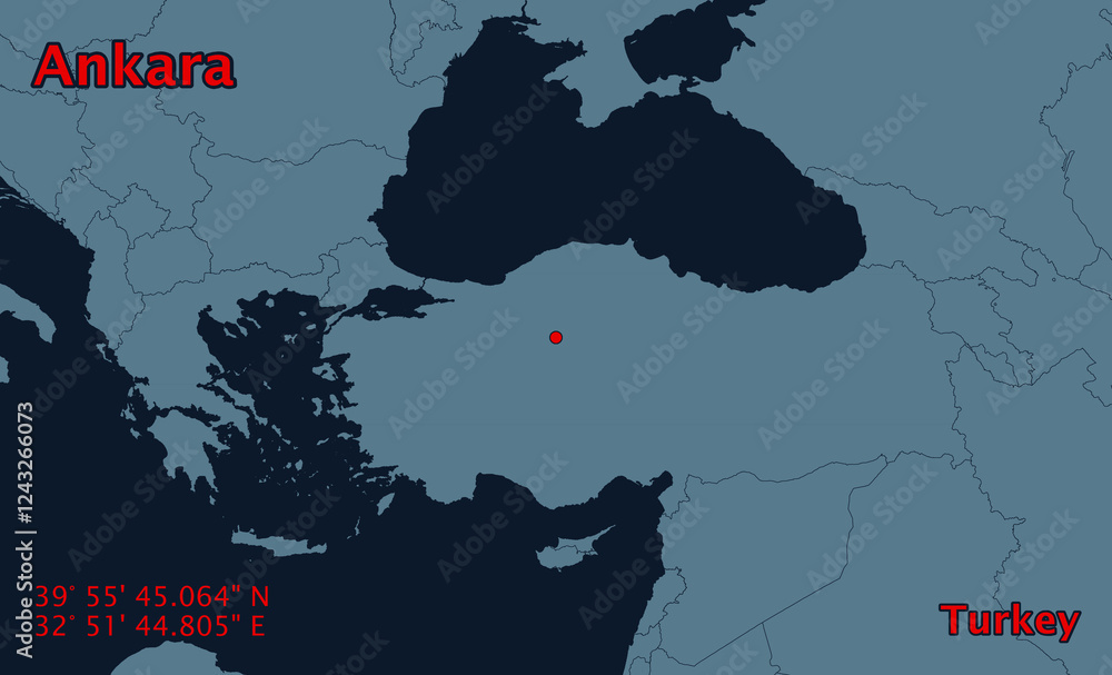 Fototapeta premium Ankara Location Map