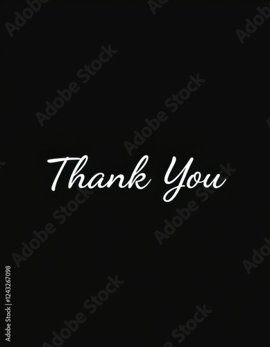 Thank you message displayed in elegant script on a dark background conveying gratitude and appreciation