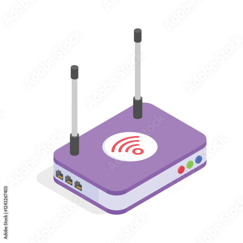 Icon of a wireless router with IoT integration