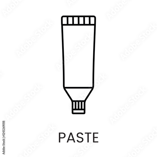 A standing tube icon in vector, representing topical medications or cosmetic products, with an editable stroke