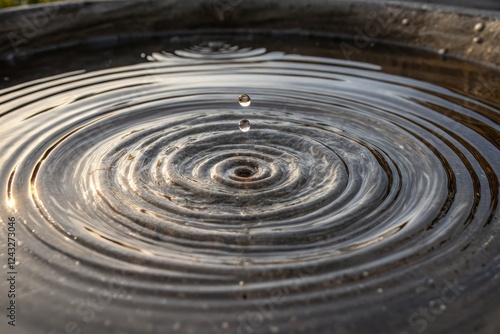 swirling liquid metal vortex creates a mesmerizing spiral pattern, 3D waves, mesmerizing patterns, shimmering metal, abstract art photo