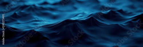 Dark blue ocean waves create a mysterious atmosphere during nighttime in an undisclosed location photo