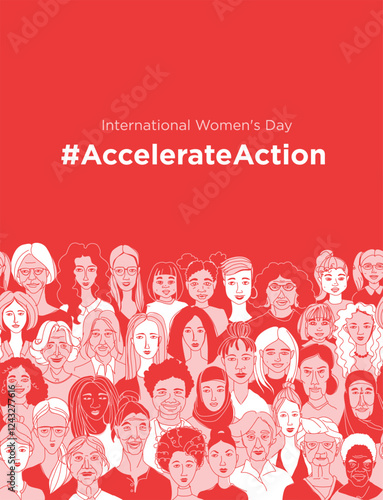 Diverse Women Illustration for International Women's Day Campaign #AccelerateAction