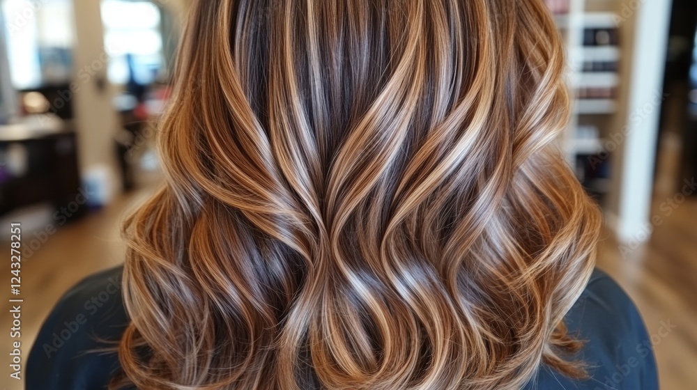 Blond hair close-up as a background. Women's long light brown hair. Beautifully styled wavy shiny curls. Hair coloring. Hairdressing procedures, extension. Blond hair close-up as a background. Women's long light brown hair. Beautifully styled wavy shiny curls. Hair coloring. Hairdressing procedures, extension.