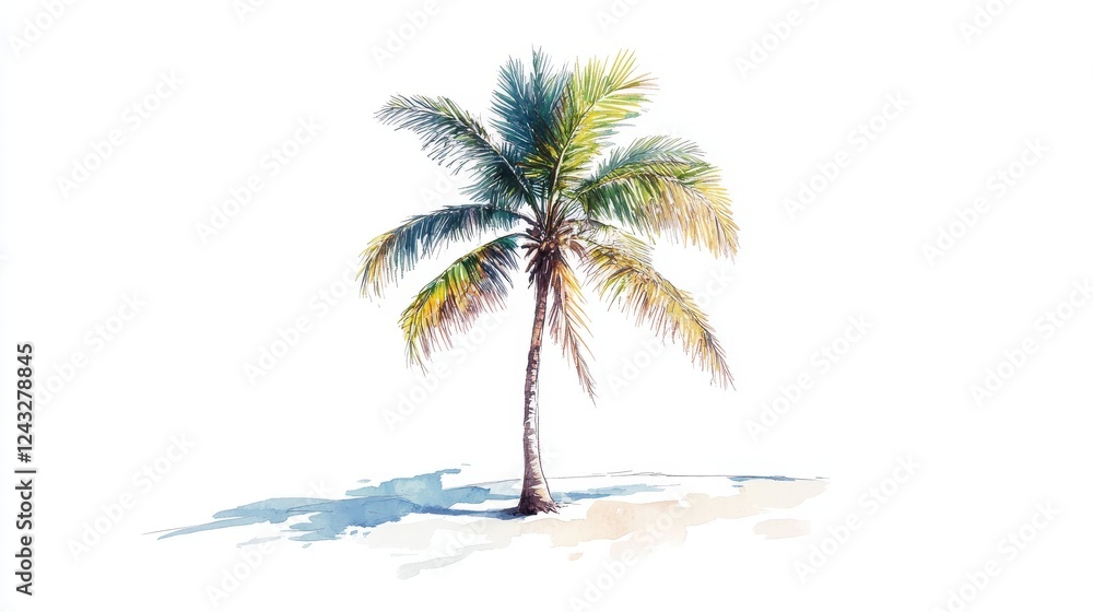 Obraz premium Coconut palm tree isolated on white background. Tropical foliage