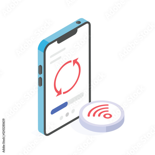 Get this creative icon of mobile data syncing in modern style