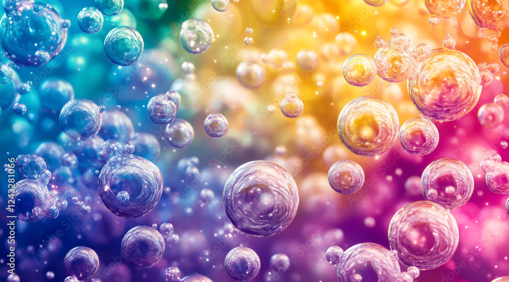 Abstract background with colorful liquid paint swirls and bubbles Abstract background with colorful liquid paint swirls and bubbles