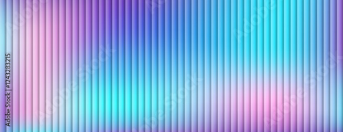 Colorful corrugated, fluted glass vector texture. Ribbed plastic gradient background