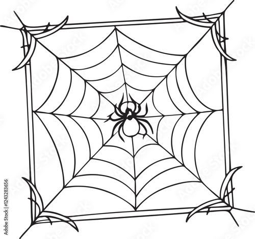 spider web silhouette vector designs